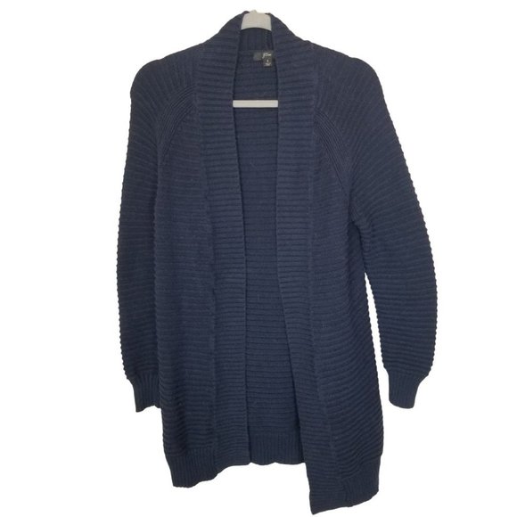 J. Crew Womens S Navy Blue Long Sleeves Open Front - Picture 1 of 8